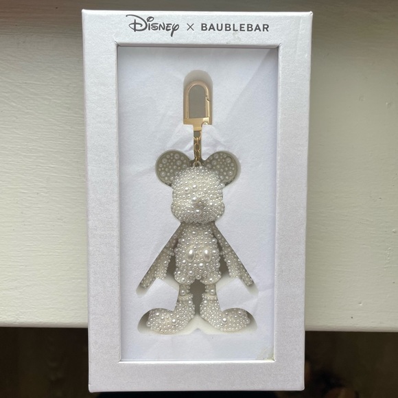 NWT BaubleBar x Disney Pearl Studded Mickey Charm/Keychain - Picture 2 of 8